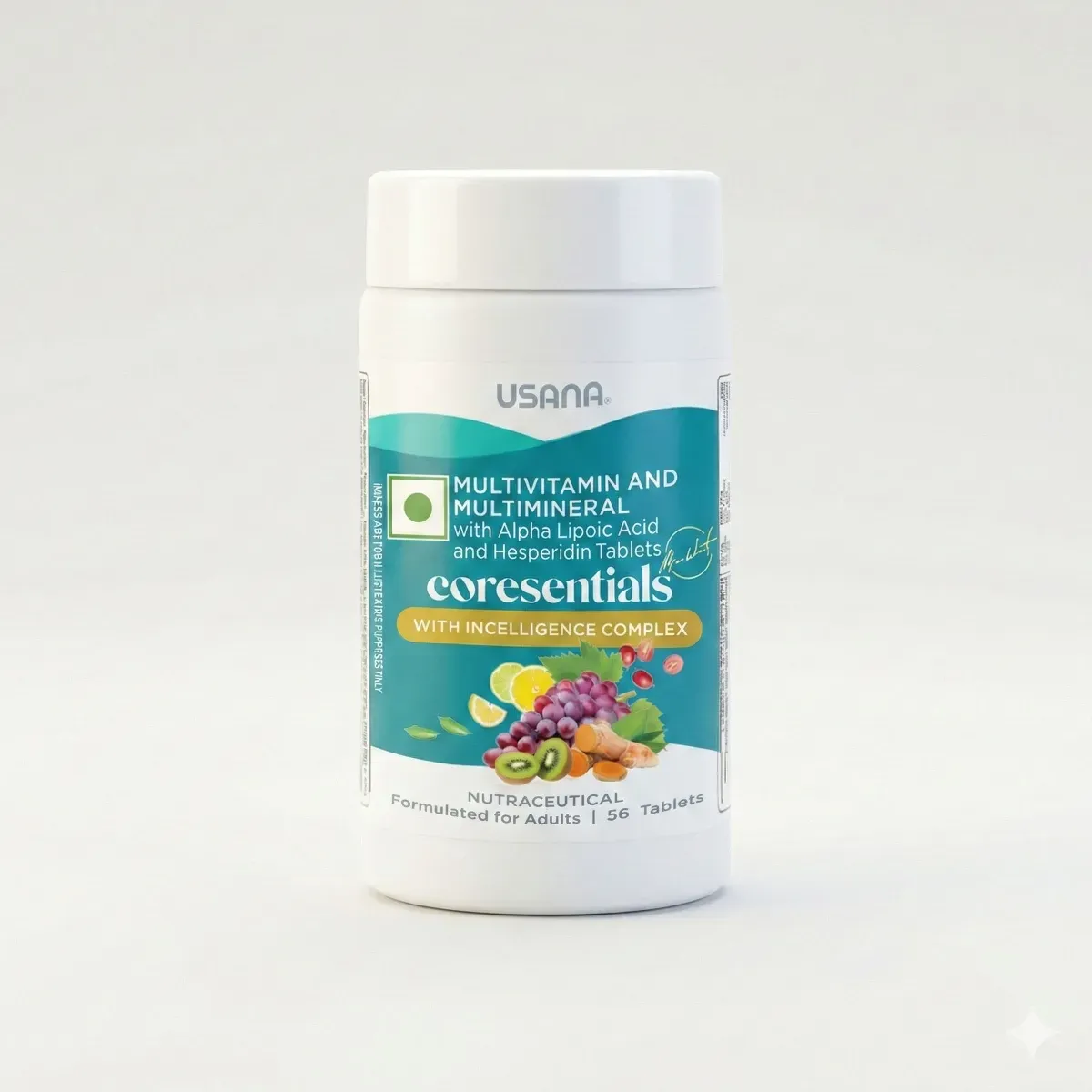 Official packaging for USANA Coresentials Vegetarian Multivitamin Core.