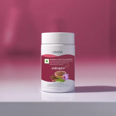 Official packaging for EstroPro: Plant-based menopausal support for women.