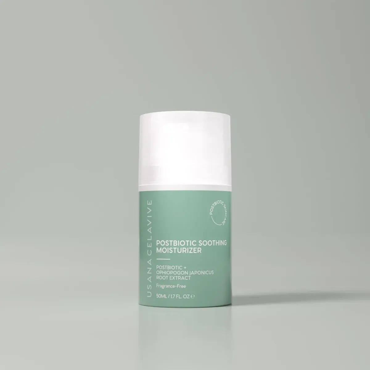 Official packaging for Postbiotic Soothing Moisturizer.